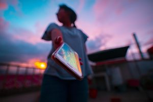 Kännykkäkielto toimii, kun koululainen ojentaa puhelinta pois.